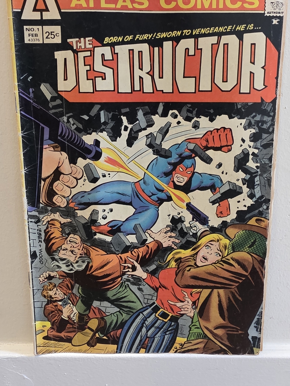 The Destructor Vintage Comic Cover Wall Art - Blue & Red